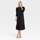 Women's Raglan Long Sleeve High Low Dress - Who What Wear Black