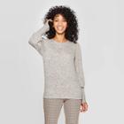 Women's Long Sleeve Crewneck Drapey T-shirt - A New Day Gray