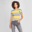 Junk Food Women's Striped Atari Meet & Greet Short Sleeve Graphic T-shirt - Yellow