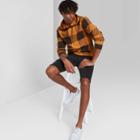 Men's Checked Buffalo Plaid Hoodie - Original Use Gold
