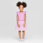 Toddler Girls' Tulle Ruffle Sleeve A-line Dresses - Cat & Jack Purple