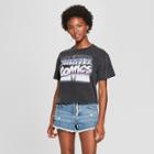 Women's Marvel Short Sleeve Comics Cropped Graphic T-shirt (juniors') Charcoal
