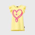 Jojo's Closet Girls' Jojo Siwa Heart Tunic Ruffle Sleeve T-shirt - Yellow