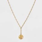 14k Gold Plated Initial 'a' Pendant Chain Necklace - A New Day Gold