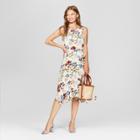 Women's Floral Print Sleeveless Midi Dress - Melonie T - Cream