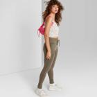 Women's High-waisted Slim Jogger Pants - Wild Fable Olive