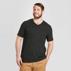 Men's Tall Galaxy Print Standard Fit Short Sleeve V-neck Novelty T-shirt - Goodfellow & Co Black