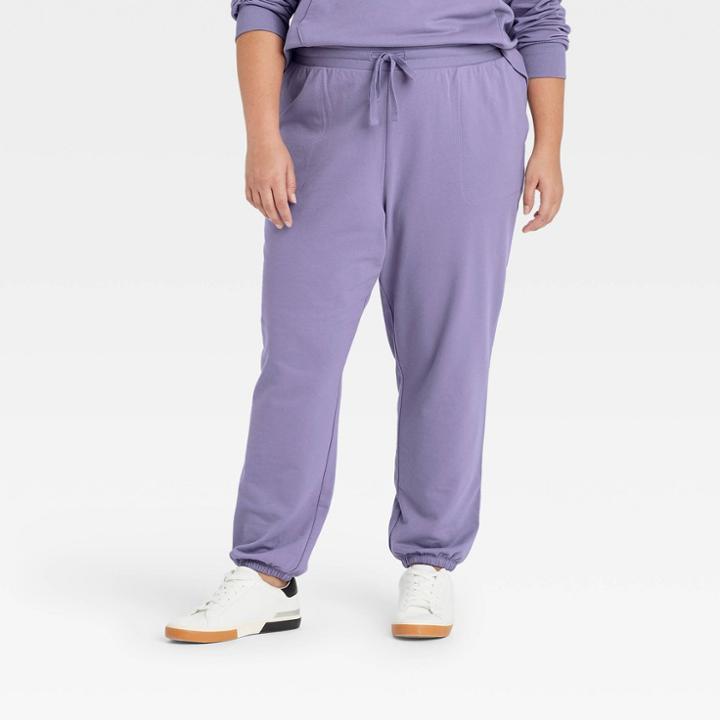 Women's Plus Size Jogger Pants - Ava & Viv Violet X, Purple