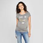 Maternity Due In April Short Sleeve Graphic T-shirt - Grayson Threads Charcoal Gray