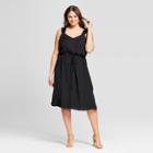 Women's Plus Size Ruffle Strap Dress - Who What Wear Black