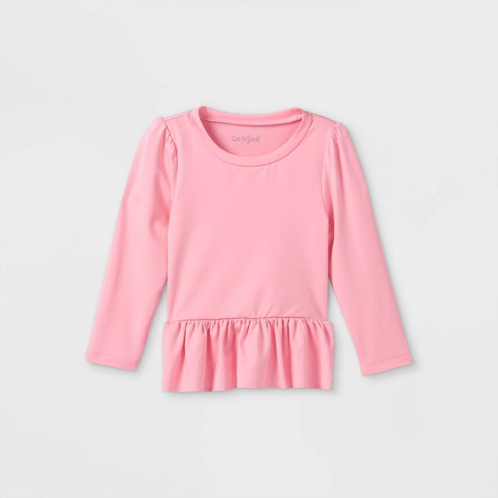 Baby Girls' Ruffle Rash Guard - Cat & Jack Pink