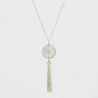 Filigree, Ccb, And Tassel Long Necklace - A New Day Silver, Women's