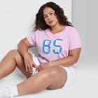 Women's Plus Size Short Sleeve Shrunken Boxy T-shirt - Wild Fable Purple