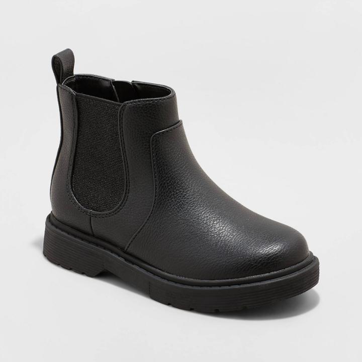 Girls' Zita Zipper Chelsea Boots - Cat & Jack Black