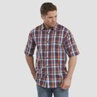Dickies Men's Big & Tall Relaxed Fit Short Sleeve Plaid Button-down Shirt - Navy