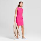 Women's Scallop Sleeve Crepe Dress - A New Day Pink