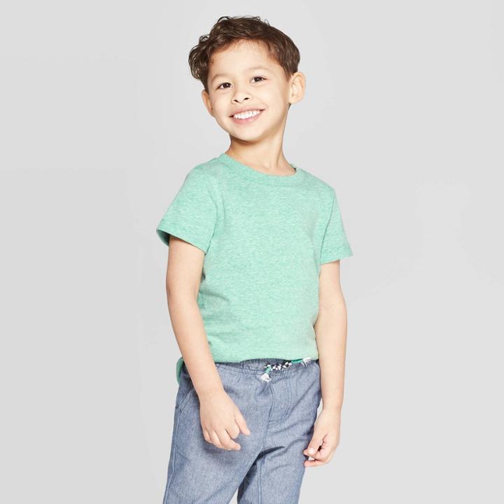 Toddler Boys' Snow Jersey Roll Cuff T-shirt - Cat & Jack Green