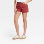 Women's High-rise Midi Jean Shorts - Universal Thread Wave Red