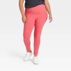 Women's Plus Size High-waisted Leggings - Ava & Viv Coral X, Pink