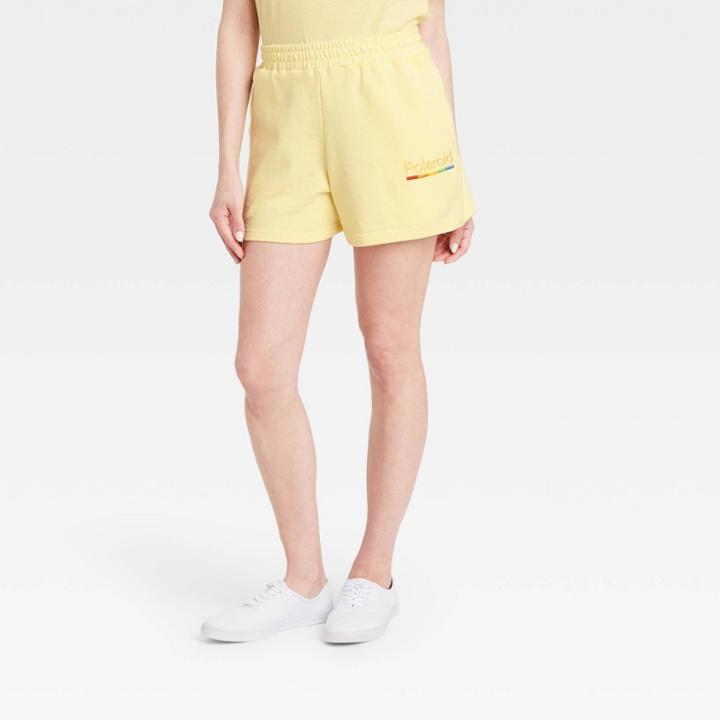 Women's Polaroid Graphic Jogger Shorts - Yellow