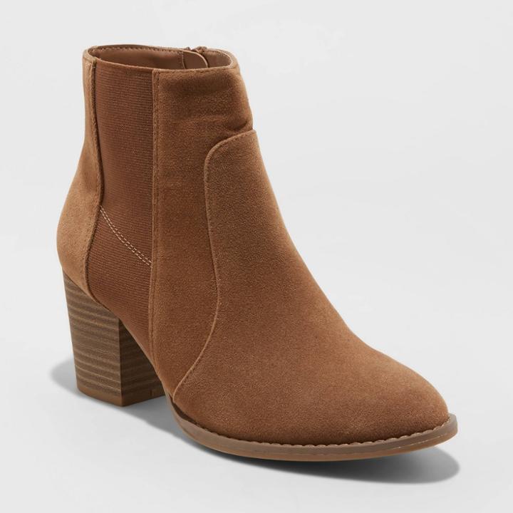 Women's Catlin Double Gore Ankle Bootie - Universal Thread Cognac