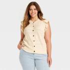 Women's Plus Size Crewneck Sweater Vest - Who What Wear Cream