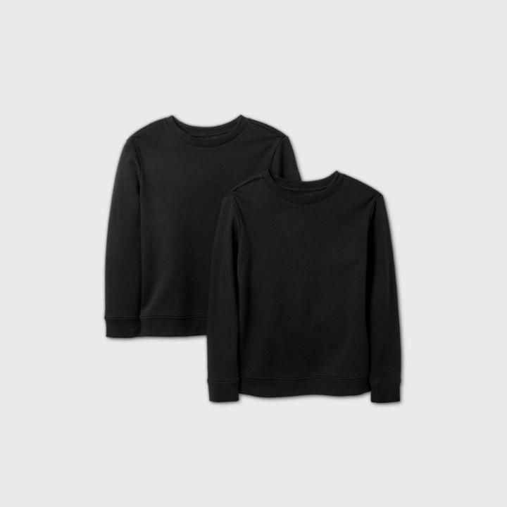 Boys' 2pk Fleece Pullover Sweatshirt - Cat & Jack Black