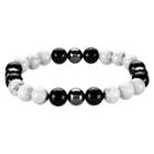 Men's Crucible Natural Stone Beaded Bracelet - White Turquoise/black Onyx/hematite, White Gray Black