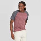 Men's Standard Fit Novelty Crew Neck Raglan T-shirt - Goodfellow & Co Red