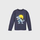 Boys' Long Sleeve Dinosaur Graphic T-shirt - Cat & Jack Navy