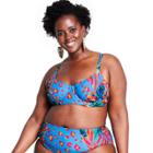Women's Plus Size Tropical/leopard Print Underwire Bikini Top - Tabitha Brown For Target Blue/pink