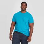 Men's Tall Standard Fit Short Sleeve Slub Pocket Jersey T-shirt - Goodfellow & Co Blue