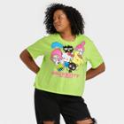 Women's Hello Kitty Plus Size Short Sleeve Cropped Graphic T-shirt - Green