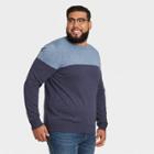 Men's Tall Colorblock Standard Fit Crew Neck Pullover Sweater - Goodfellow & Co Navy