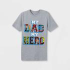 Boys' Marvel My Dad My Hero Father's Day Short Sleeve Graphic T-shirt - Gray