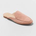Women's Mabel Microsuede Square Toe Mules - A New Day Blush