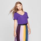 Women's Any Day Short Sleeve V-neck T-shirt - A New Day Purple