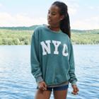Women's Oversized Sweatshirt - Nyc Graphic - Wild Fable Dark Green