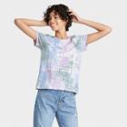 Grayson Threads Women's Nasa Tie-dye Short Sleeve Graphic T-shirt - Purple