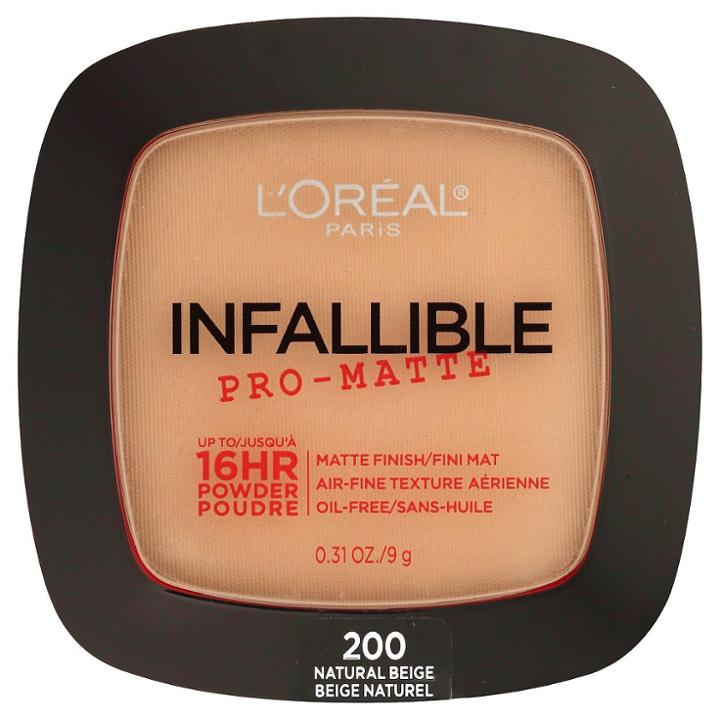 L'oreal Paris Infallible Pro-matte Powder 200 Natural Beige .31 Oz, Natural Beige