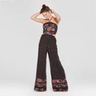 Women's Floral Print Cut Out Halter Jumpsuit - 3hearts (juniors') Black