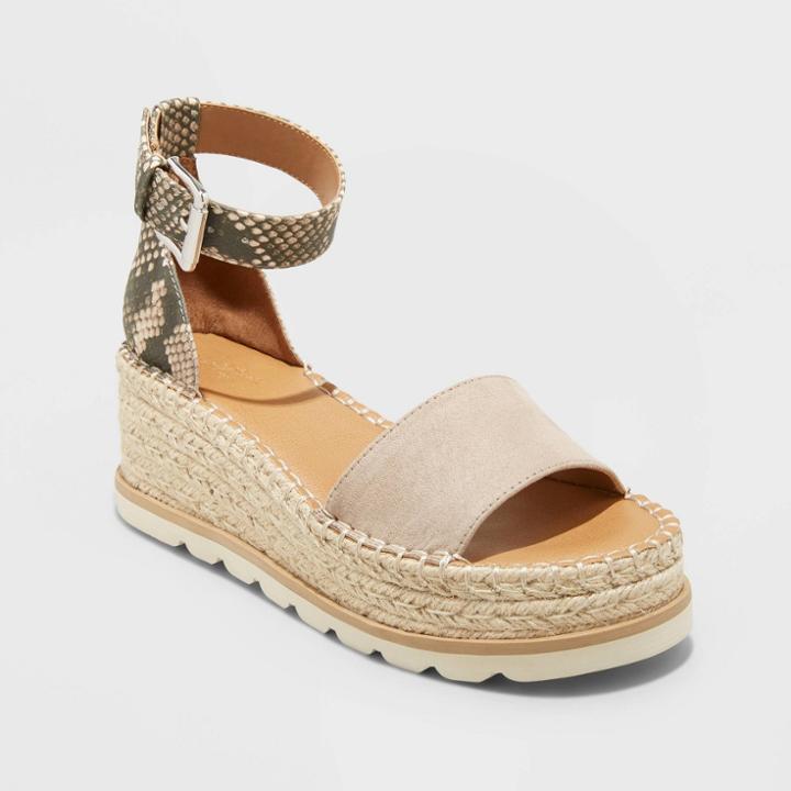Women's Jean Espadrille Wedges - Universal Thread Gray