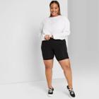 Women's Plus Size High-rise Bike Shorts - Wild Fable Black 1x, Women's,