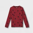 Boys' Printed Long Sleeve T-shirt - Cat & Jack Maroon