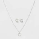 Initial G Crystal Jewelry Set - A New Day Silver, Women's