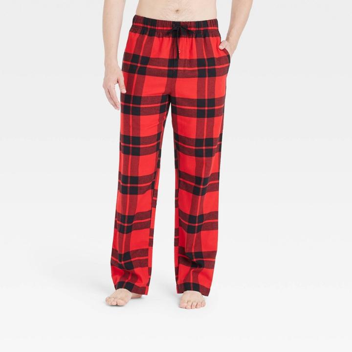 Men's Plaid Flannel Pajama Pants - Goodfellow & Co Red