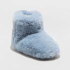 Toddler Girls' Dallas Fur Bootie Slippers - Cat & Jack Blue