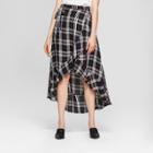 Women's Plaid Wrap Skirt - 3hearts (juniors') Black