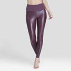 Assets By Spanx Women's All Over Faux Leather Leggings - Wineberry 1x,