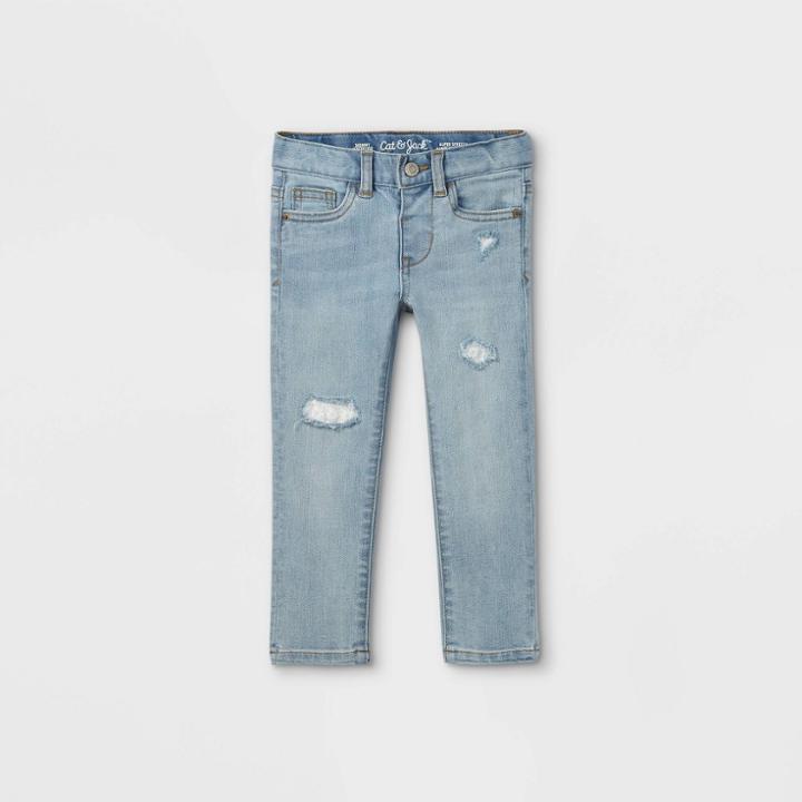Toddler Girls' Mid-rise Lace Repair Skinny Jeans - Cat & Jack